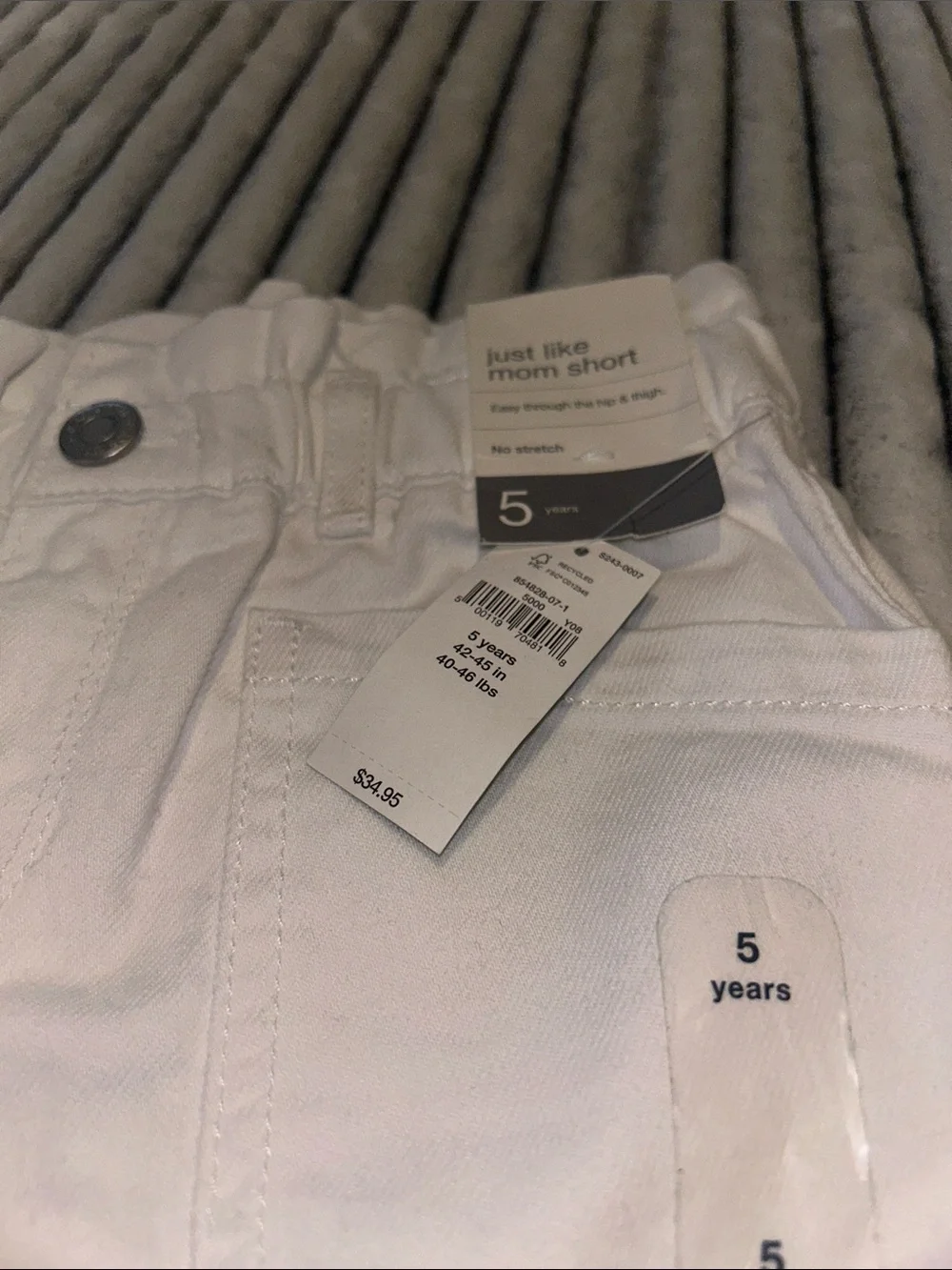 GAP White & Light Blue Girls Paperbag Waist Shorts Duo